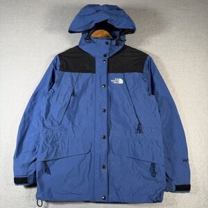 Vintage The North Face Hyvent Blue Hooded Jacket Women's Small Outdoor Adventure
